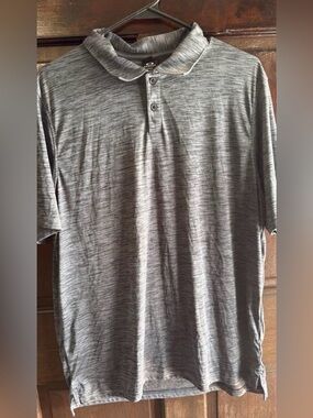 Gray Heathered Oakley Polo Shirt Men’s Short Sleeve Golf Casual Large